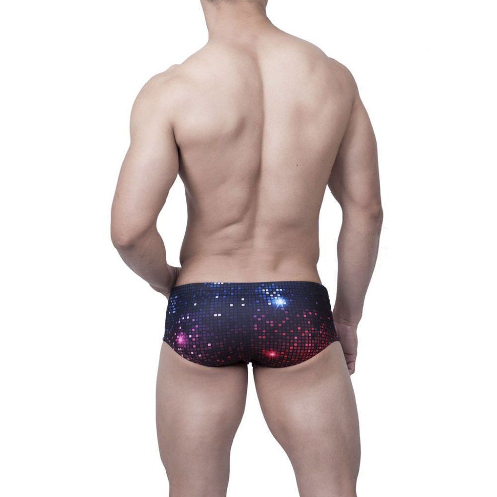 Men's fun disco shiny swim trunks, swimsuit, soft shorts pool party Size L - Picture 3 of 11